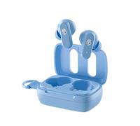 Skullcandy Dime 3 Wireless Earbuds, Bluetooth Headphones, Noise Isolating Fit, Up to 20 Hours Battery, Microphone for iPhone Android, Easy Carry with Integrated Lanyard - Preppy Blue