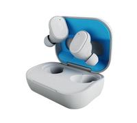 Skullcandy Grind Wireless Earbuds, Bluetooth Headphones, Up to 40 Hours Battery, Noise Isolating Fit, Microphone for iPhone Android, Customizable via Skull-iQ App - Light Grey/Blue
