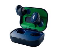 Skullcandy Grind Wireless Earbuds, Bluetooth Headphones, Up to 40 Hours Battery, Noise Isolating Fit, Microphone for iPhone Android, Customizable via Skull-iQ App - Dark Blue/Green