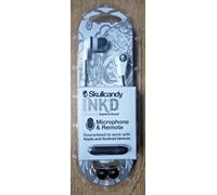 SKULLCANDY INK'D SUPREME SOUND WHITE/BLACK WIRED EARBUD HEADPHONES MIC + REMOTE