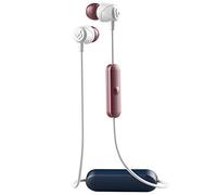 Skullcandy Jib Bluetooth Wireless In-Ear Earbuds with Microphone for Hands Calls, 6-Hour Rechargeable Battery, Included Ear Gels for Noise Isolation, White/Crimson