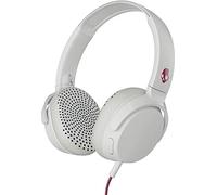 Skullcandy Riff On-Ear Headphones with Microphone, Refined Acoustics, Foldable, Call and Track Control, Plush Ear Cushions with Durable Headband, White/Crimson