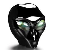 Skullis 2.0" Black Obsidian Star Being Female Alien Crystal Skull Companion with Labradorite Eyes, Hand Carved Gemstone Fine Art Sculpture, Reiki Healing Stone Statue
