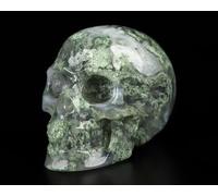 Skullis 2" Green Moss Agate Crystal Skull Hand Carved Gemstone Fine Art Sculpture Reiki Healing Stone Statue