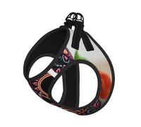 Skulls and Flowers Dog Harness - Equipped with Reflective Straps and Quick Release Buckles - Suitable for Small Cats and Dogs