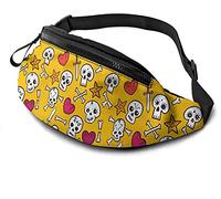Skulls and Hearts Bones Casual Waist Bag Unisex Fanny Pack Travel Running Pocket Outdoor Wait Bag with Adjustable Strap