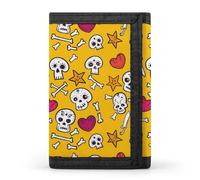 Skulls and Hearts Bones Wallet for Men Trifold Wallets Credit Card Holder Minimalist Front Pocket for Women