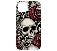 Skulls and Roses Gothic Floral Case for iPhone 14 Plus