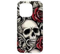 Skulls and Roses Gothic Floral Case for iPhone 15 Pro