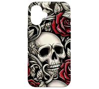 Skulls and Roses Gothic Floral Case for iPhone 16
