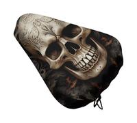 Skulls Bike Seat Cover Waterproof Oxford Fabric, Universal Adjustable Bicycle Saddle Cover with Drawstring Easy Install Protective Rain Dust Covers for Women Men