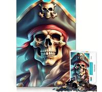 Skulls Bones Pirates Jack Jigsaw Puzzle for Teenagers 1000 Pieces Brain Skill Home Activity Exact Edge Festive Gift 38x52cm