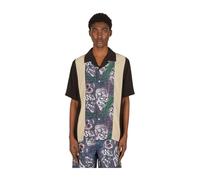 Skulls Bowling Shirt, male, P.A.M., Short Sleeve Shirts, Black, S, Shirts S