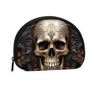 Skulls Coin Purse, Mini Wallet for Women Men Gifts Change Bag with Zipper Shell Shaped Small Coin Bag Travel Organizer Change Storage Pouch for Cash, Cards, Keys, Lipstick