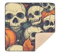 Skulls Horror Halloween Soft Padded Baby Playmat for Floor Water Resistant Activity Gym Mat for Baby Toddler Infant, 50'' x 50''