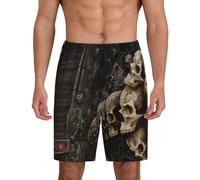 Skulls Men'S Short Pajama Pants â€“ Lightweight Sleepwear For Relaxation And Comfort, Pyjama Bottoms, Breathable Lounge Pants, Summer Sleep Pants