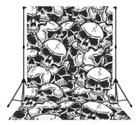 Skulls Pattern Photography Backdrop, Soft Background With Rod Pocket For Studio, Newborn Photos, Weddings & Video Backdrops - 5x7ft
