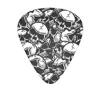 Skulls Pattern Printed Guitar Picks With Organizer Storage Box 0.46 0.71 0.96 Mm Includes Thin Medium Heavy For Bass Electric Acoustic Guitars Ukulele 12 Pack