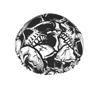 skulls pattern Printed Hair Cover, Dual Layer Bathing Cap For Thick Hair, Reusable Headgear For Women