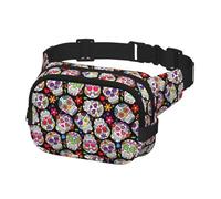 skulls Print Waist Bag Fanny Packs for Men&Women with Adjustable Belt for Outdoors Workout