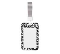 Skulls Printed Id Badge Holder with Neck Strap Vertical Waterproof Name Card Holder for Office School