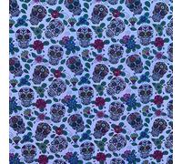 Skulls & Roses Design Digital Print Cotton Rich Linen Look Fabric for Curtains Blinds Craft Bags Sewing Quilting Patchwork & Upholstery | 55" - 140 cm Wide | Sold by The Half Metre (Beige)