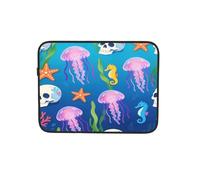 Skulls Sea Lifes Blue Laptop Sleeve Case Notebook Computer Pouch Tablet Briefcase Carrying Bag for Work 12 Inch