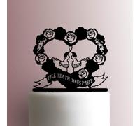 Skulls Till Death Do Us Part Acrylic Cake Topper 3mm Thick Premium Laser Cut Cake Decoration for Birthday, Wedding, Baby Shower & Party Cakes Durable Reusable