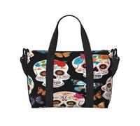 (Skulls) Waterproof Lightweight Hand Travel Bag - Large Carry-On for 3-5 Day Trips | Air Travel, Sports, Weekend Use | Men & Women (1-Pack)