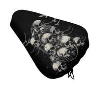 Skulls with Chains Birds Bike Seat Cover Waterproof Bicycle Seat Cushion Protector with Drawstring for Women Men City Mountain