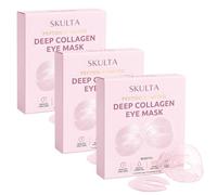 Skulta Deep Peptide Eye Mask, Hydrogel Under Triple Collagen Eyes Masks, 360° Full Eye Coverage, Firming & Hydrating Skin, For Puffiness, Dark Circles & Fine Lines (3PCS)