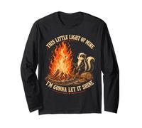 Skunk Campfire Roasting This Little Light of Mine Meme Long Sleeve T-Shirt
