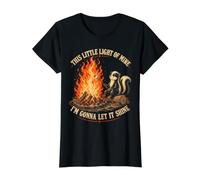 Skunk Campfire Roasting This Little Light of Mine Meme Value Graphic T-Shirt, Women, Black, M