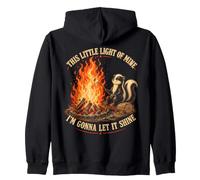 Skunk Campfire Roasting This Little Light of Mine Meme Zip Hoodie