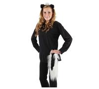 Skunk Costume Set for Adults with Plush Ears and Tail - Easy Animal Costume Accessory