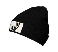 Skunk Print Knit Beanie for Men Women, Stretchy Soft Warm Daily Winter Hats Black