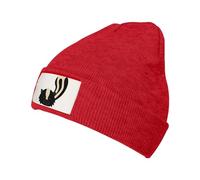 Skunk Print Knit Beanie for Men Women, Stretchy Soft Warm Daily Winter Hats Red