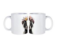 Skunk with Flower Ceramic Mug with Handle Reusable Printed Coffee Cup Birthday Gift for Women Men 330ml
