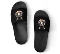 Skunk with Flower Lightweight Shower Slippers Summer Non-Slip Sliders Sandals Comfortable House Shoes