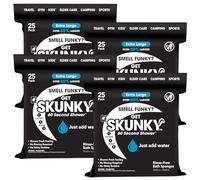 Skunky XL 82% Larger Disposable Rinse-Free Bathing Sponge Wipes, AS-SEEN-ON-TV, Cleans Without a Shower, Just Add Water, Lather, Scrub & Dry with No Sticky Residue, Gym, Elder Care, Kids & More,4 Pack