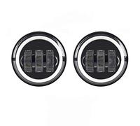 SKUNTUGUANG 1 Pair 4.5 Inch Led Fog Light With Angel Eyes Passing Lamps DRL bulb For Motorcycle Fog Lamp (Black Fog Light With Angel Eye)
