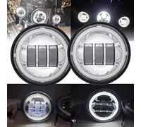 SKUNTUGUANG 1 Pair 4.5 Inch Led Fog Light with Angel Eyes (White)