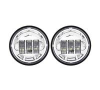 SKUNTUGUANG 4.5" LED Fog Lights for Motorcycle - Chrome | 2 PCS, 30W, projector auxiliary passing lights. Fits most motorcycles. Easy to install. Bright LED