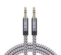SKW Aux Cable for Car, 3.5mm to 3.5mm Aux Cord/Audio Jack Cable/Headphone Cable for iPhone, iPod, IPad, Echo Dot, Sony & More (Grey, 1M)