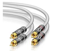 SKW RCA Audio Stereo Analog Cable - 2RCA Male to 2RCA Male Cable, OFC Copper, Shielded, Compatible with DVD Player, CD Turntable, Speaker, Home Theater HiFi System - 1m