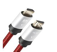 SKW Upgrade 8K Ultra-high-speed HDMI 2.1 Cable, Single Crystal Copper Silver Plated 8K@60Hz 48gbps Braided HDMI Cord, Compatible With Xbox, PC, TV 1.5 Meter