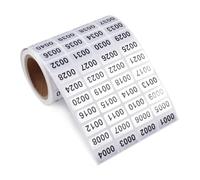 Skweawert 1-2000 Consecutive Number Inventory Stickers Self Adhesive Waterproof Labels Office Warehouse Numbering Classification Black Printing on Silver Sticker 0.79 x 0.38 Inch