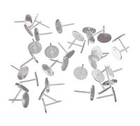 Skweawert 40 pcs 16x25mm (0.63x0.98") Flat Head Thumb Tacks, Upholstery Tack for Furniture Sofa Door Decor,DIY Vintage Style Hardware Tacks, Push Pins for Office, School, Home (Silver)
