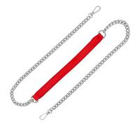 Skweawert Red Purse Chain Strap, Leather Metal Chain Strap Handbag Chain Purse Handles Shoulder Cross Body Replacement Strap, Red Chain Silver Leather 39inch, Red Chain Silver Leather 39inch