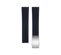 SKXMOD 18MM 19MM 20MM 21MM 22MM Quick Release Fluorine Rubber Watch Strap Band Men And Women FKM Rubber Watch Band Custom Design Your Own LOGO On Buckle(Black Silver Buckle,22mm)